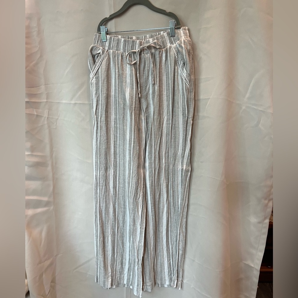 Wide leg linen blend pants (M)
